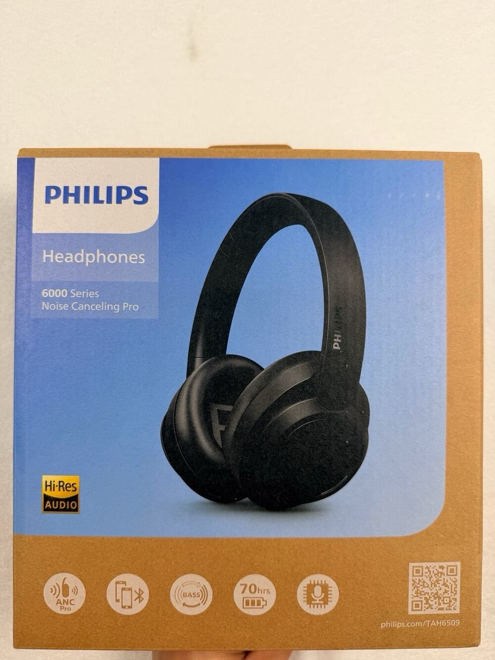 Philips TAH6509BK/00 Headphones Wireless Bluetooth ANC Pro 70Hr Hi-Res Black